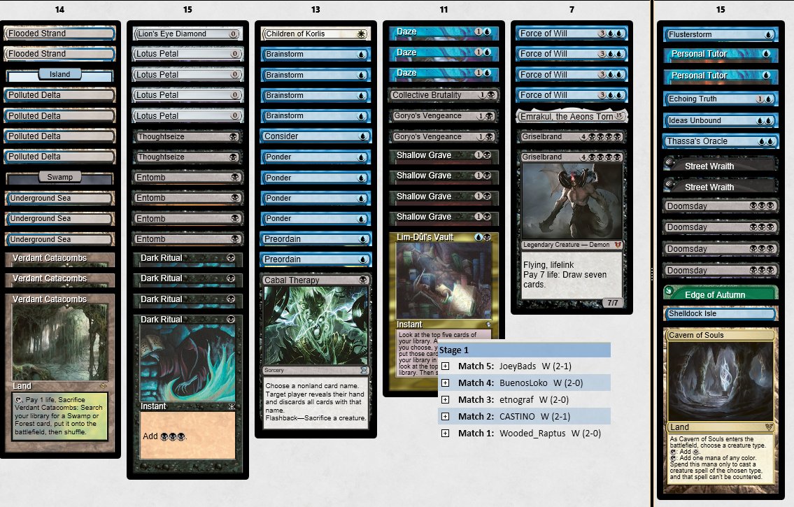 pastratta's tweet photo. Legacy 🏆
i had a lot of fun with this deck!

MU:
Bant control
uw control
mono red painter
boros initiative
sneak and show

#MTG #legacy #tinfins #entombsday https://t.co/XAjyZn2jVG