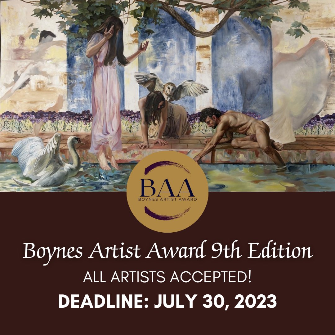 Boynes Artist Award 9th Edition | All Artists Accepted | Cash Prizes | Publication & More - Attention artists! DEADLINE: July 30, 2023. theartlist.com/boynes-artist-…

#TheArtList #BoynesArtistAward9thEdition