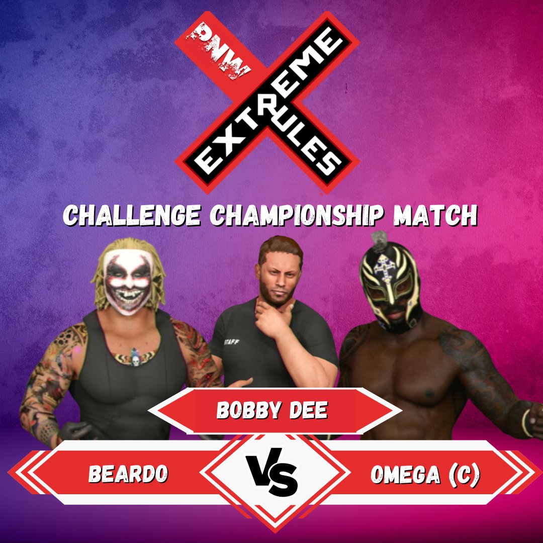 Dynamite_dazz's tweet photo. Match Announcement
@bigbadbeardo VS Omega VS bobby dee
Bobby won the wild card match and chose to fight for another belt the same night
#extremerules #pnwchampionship #gll #pnw #pnwtagchampionship #wwe2k23 #simulatin #twitch #streamerawards #wwe2k23universemode https://t.co/9gafjlm5My