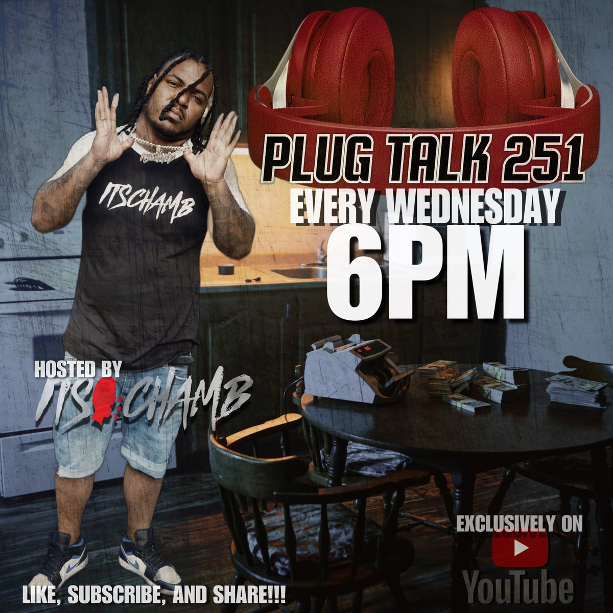 Its_Chamb's tweet photo. Was up bored so I decided to make me a new flyer for my YouTube show!! #PlugTalk251 yea I’m hard asf on the graphics too 😂😂😂 y’all make sure y’all share this and go subscribe!!! 

https://t.co/HqUeoyARSZ https://t.co/Hvjf2ZkEHX