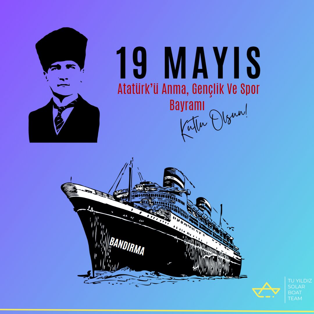 solarboatytu's tweet photo. 19 Mayıs 1919'da Bandırma Vapuru ile Samsun'a çıkan ve Türkiye'nin kurtuluş mücadelesini başlatan Ulu Önder Mustafa Kemal Atatürk'ü sevgi ve saygıyla anıyoruz.
#19MayısGenclikveSporBayramı
#energyboatchallenge 
@yachtclubmonaco https://t.co/Vy1DP9YrW8