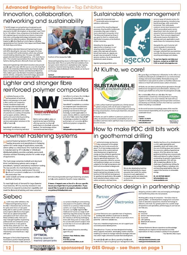 NanoWeld's tweet photo. AmaDema was named, by Industrial Process News, one of the Top Exhibitors of Advanced Engineering exhibition that took place last November in Birmingham, UK.

#amadema #nanoweld #industrialprocessnews #advancedengineering https://t.co/jRfdS7oCw8