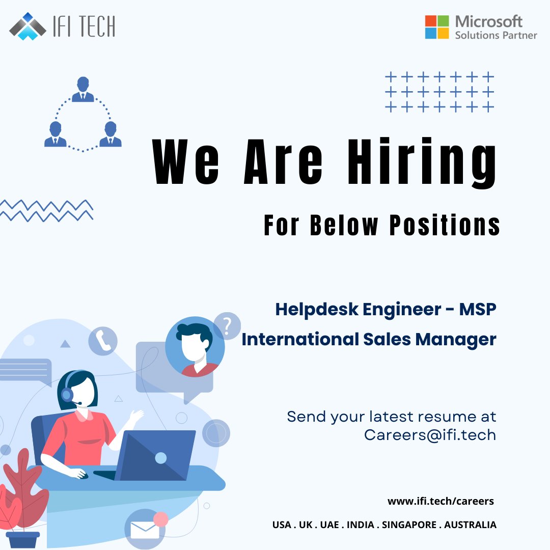 IFITech's tweet image. Join our team of talented professionals and embark on an exciting career journey with us. We're hiring Helpdesk Engineer &amp;amp; International Sales Manager. Head to the link below to apply now or send your resume at careers@ifi.tech
ifi.tech/careers

#IFITech #hiring #sales