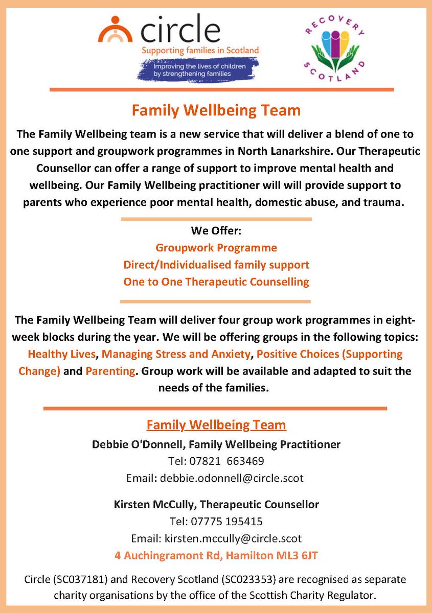 NorthlanADP's tweet photo. Family Well-Being Team in North Lanarkshire @recovery_nl @NHSLanarkshire @nlcpeople #Family #Wellbeing #Northlanarkshire https://t.co/qnJPK9LAM9