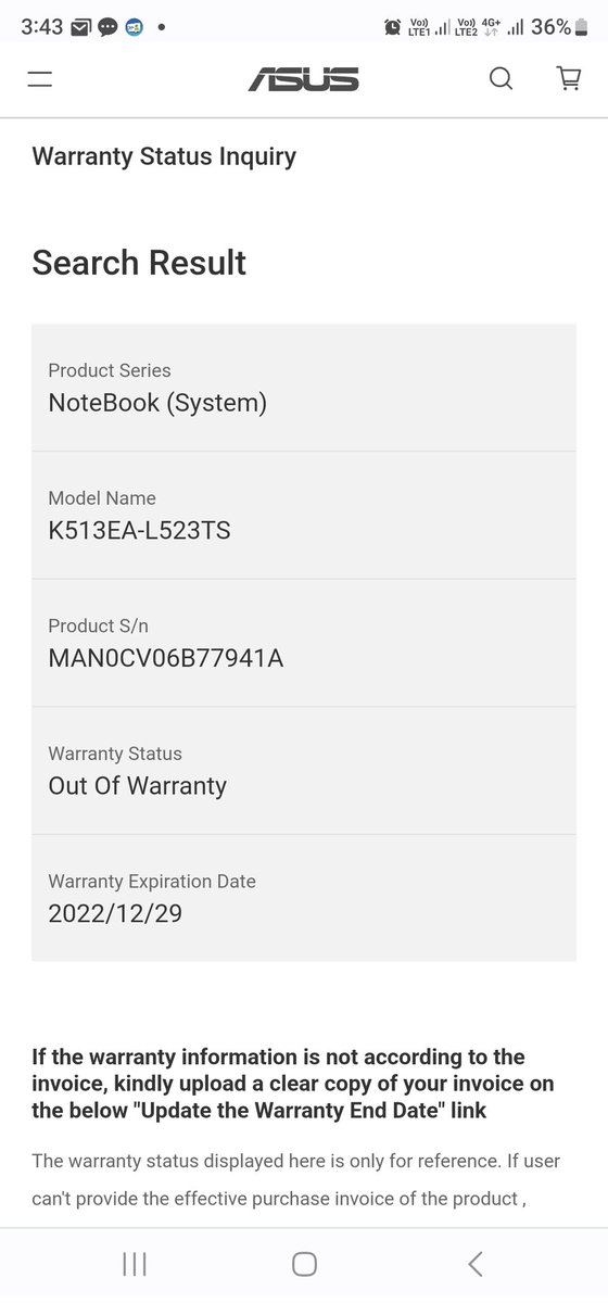 23tapan's tweet photo. @amazonIN @AmazonHelp
@amazon big fraud done by  Amazon India recently purchased asus laptop send out of warranty laptop and used laptop big shame on Amazon Conversation with cust support saying  we are investigating.Same day complaint done  on date of delivery black list seller https://t.co/NNjHygVDDe