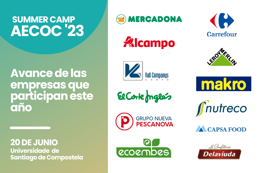 Avance de las empresas que participan este año en el Summer Camp de AECOC, evento que conecta #talentojuvenil con compañías del sector de gran consumo. <a href="/Mercadona/">Mercadona</a> <a href="/alcampo/">Alcampo</a> <a href="/CarrefourES/">Carrefour España</a> <a href="/elcorteingles/">El Corte Inglés</a> <a href="/PescanovaCorp/">Nueva Pescanova</a> <a href="/ecoembes_com/">Ecoembes Comunica</a> <a href="/leroymerlin_es/">leroymerlin_es</a>  <a href="/makroESP/">Makro España</a> <a href="/Nutreco/">Nutreco</a> <a href="/LCDelaviuda/">Confitería Delaviuda</a>