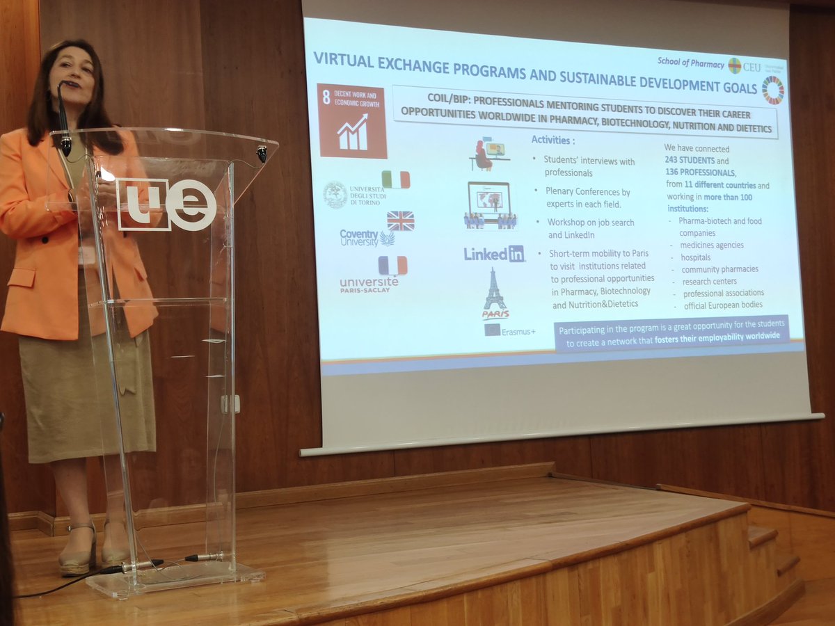 Last day at #2023EAFP, <a href="/capegarCeu/">Carmen Pérez García</a> shows sustainability in all our virtual exchange programs. Great collaborations and an excellent communication! <a href="/FarmaciaCEU/">USPCEUfarmacia</a> <a href="/USPCEU/">Universidad CEU San Pablo</a>