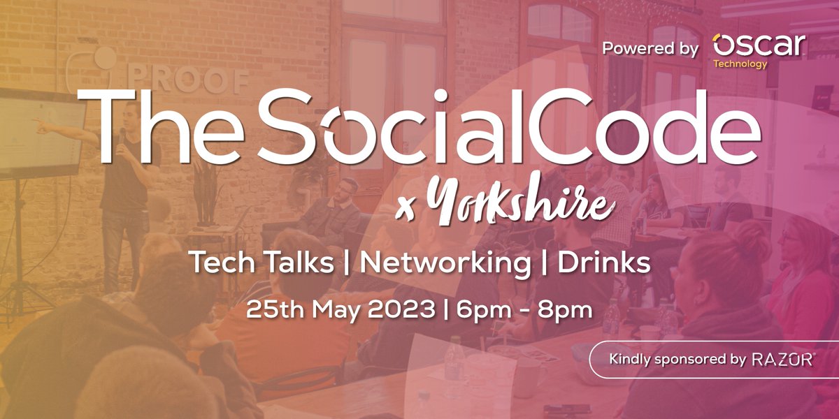 razor_uk's tweet photo. The SocialCode X Razor - 25 May - you know you wanna be there 📣

Come and share our passion for Northern tech innovation! 

https://t.co/dW67vaKhnx 

#TechEvent #TechInnovation https://t.co/dBX1vODH8k