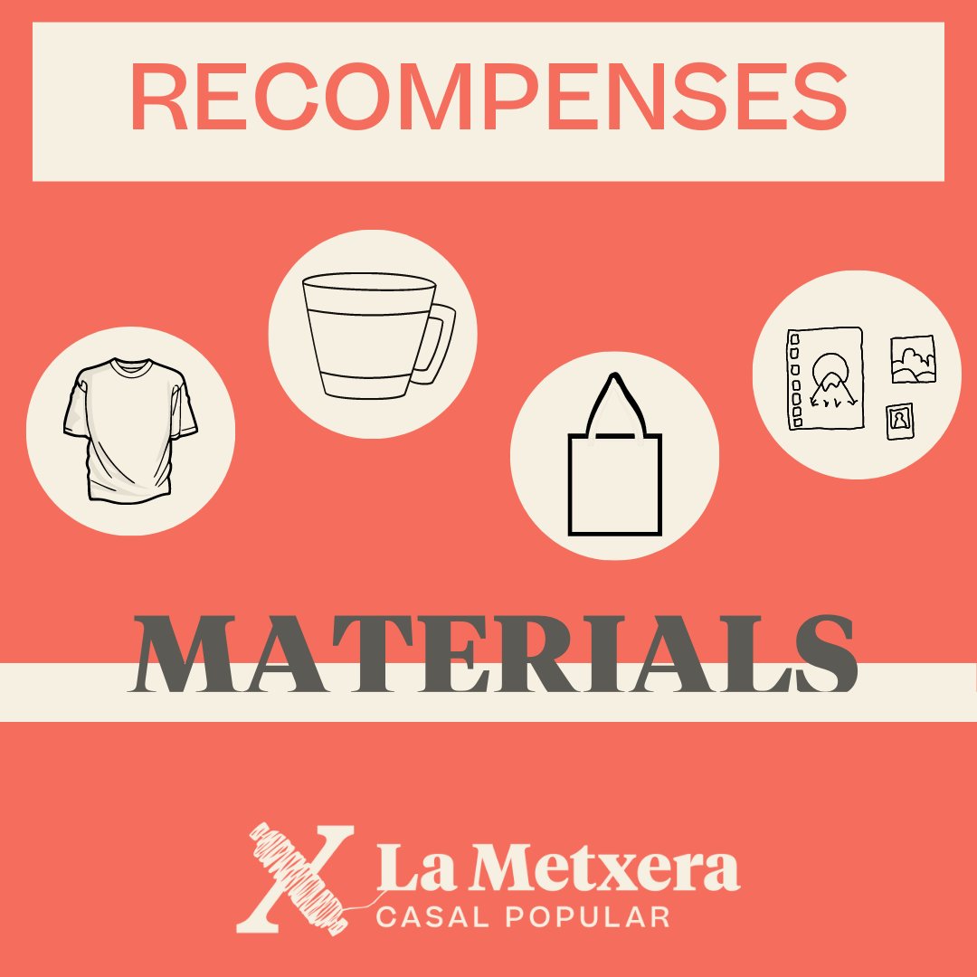 LaMetxeraCasal's tweet photo. 💡 Ja has vist tot el que pots aconseguir com recompensa per fer una donació al nostre Goteo?

▶ Samarretes i bosses reivindicatives, il·lustracions, llibres de pensament crític, jocs de taula cooperatius, "bici-bosses", cistelles ecològiques, formatges, cervesa... 👕📚🧩🥬🧀🍻 https://t.co/QxtbB63tol