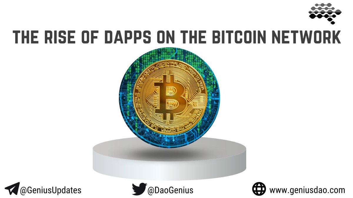 Unlocking the Potential: Exploring the Rise of Decentralized Applications (dApps) on the Bitcoin Network 🚀

A thread 🧵👇

#dApps #bitcoin #dAppsbitcoin #decentralized #crypto #cryptocurrency #CryptocurrencyNews #blockchain #web3