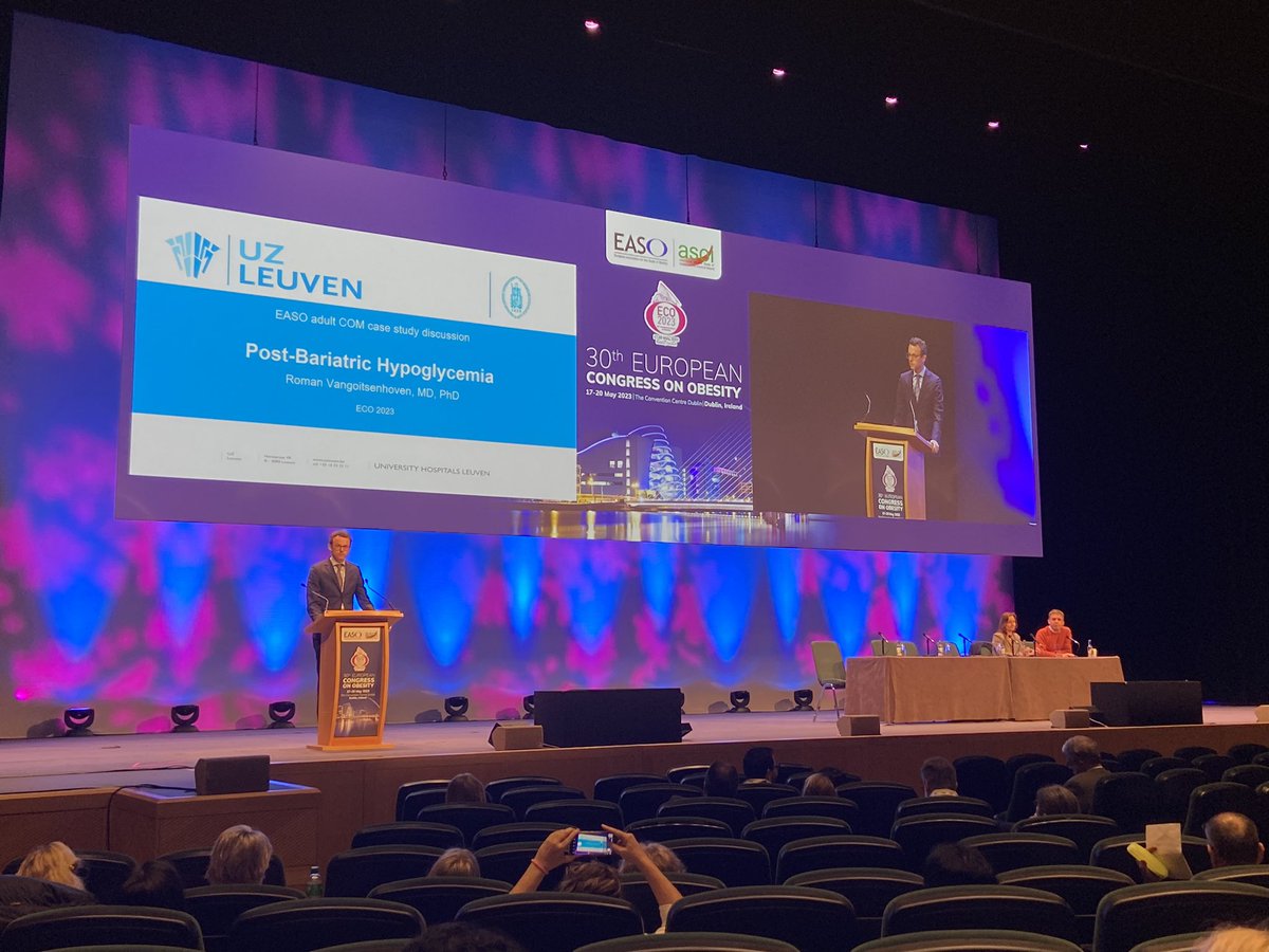 Great session on post-bariatric hypoglycemia by <a href="/Romanvgh_MD/">Roman Vangoitsenhoven</a> at #ECO2023 <a href="/EASOobesity/">EASO</a>