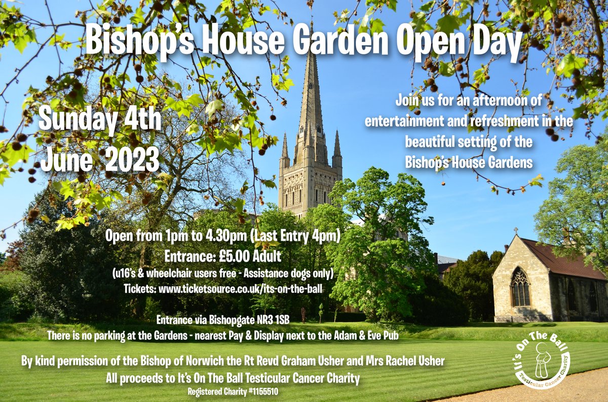 It's On The Ball (@itsontheball) on Twitter photo Join us on Sunday 4th June in the stunning surrounds of the <a href="/bishopsgardens/">Head Gardener</a> in Norwich. There will be home made refreshments on sale, a plant stall, live music, and a children's treasure trail.
With thanks to <a href="/bishopnorwich/">Graham Usher</a>
Tickets available via:
ticketsource.co.uk/its-on-the-ball Join us on Sunday 4th June in the stunning surrounds of the <a href="/bishopsgardens/">Head Gardener</a> in Norwich. There will be home made refreshments on sale, a plant stall, live music, and a children's treasure trail.
With thanks to <a href="/bishopnorwich/">Graham Usher</a>
Tickets available via:
ticketsource.co.uk/its-on-the-ball
