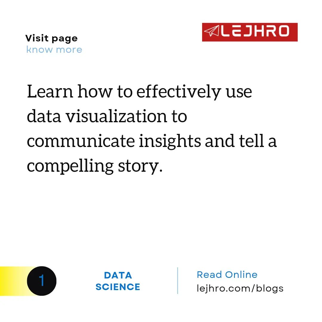 Learn the structured approach to effectively communicate story in data using data visualization. ⚡Get inspired and stay informed with our informative blog content. . . . Read in the below link lejhro.com/blogs/data-vis…