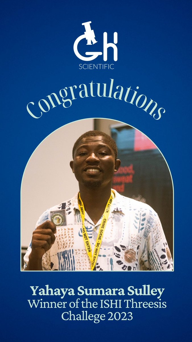 Ghscientific's tweet photo. Shoutout to @YASoumara for winning the @ishinews 2023 challenge. We look forward to seeing another win next year 😉 #stemgheek #ISHI34

Wanna learn more on the winning presentation? https://t.co/GbfoLKlcqA https://t.co/AKvLRCz0QQ