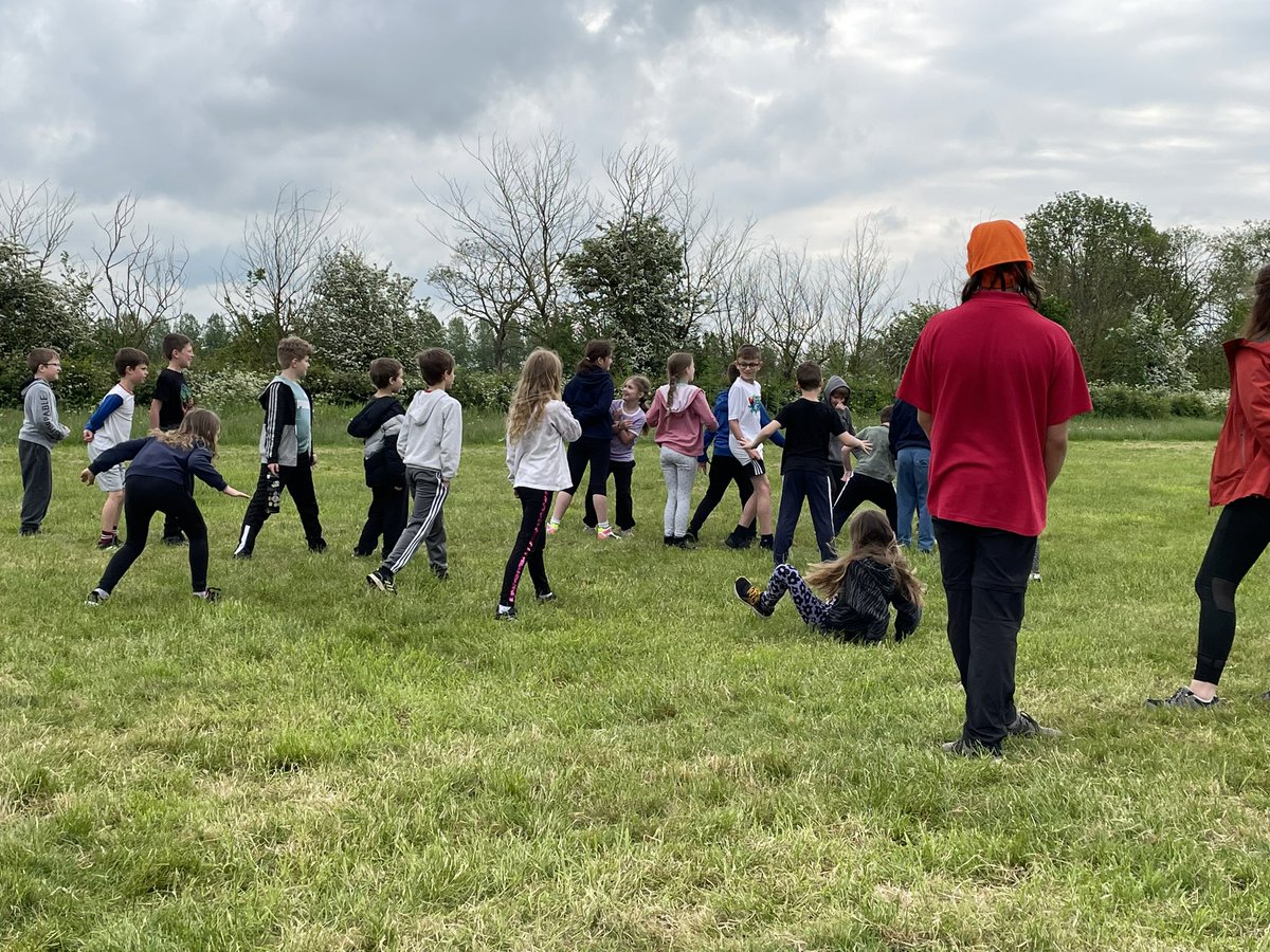 Enjoying whole group team games before lunch