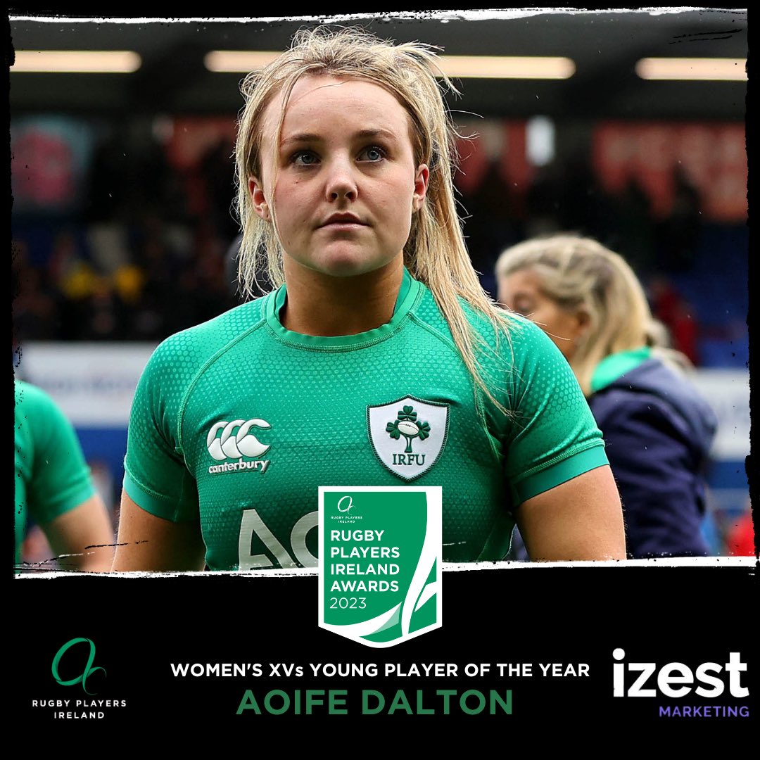 OldBelvoWomen's tweet photo. Congrats to Aoife Dalton who was named Young Player of the Year at the Rugby Players Ireland Awards👏 

Thoroughly deserved Aoife!

#BeBelvo #OneProudClub https://t.co/T733BqU7Ln