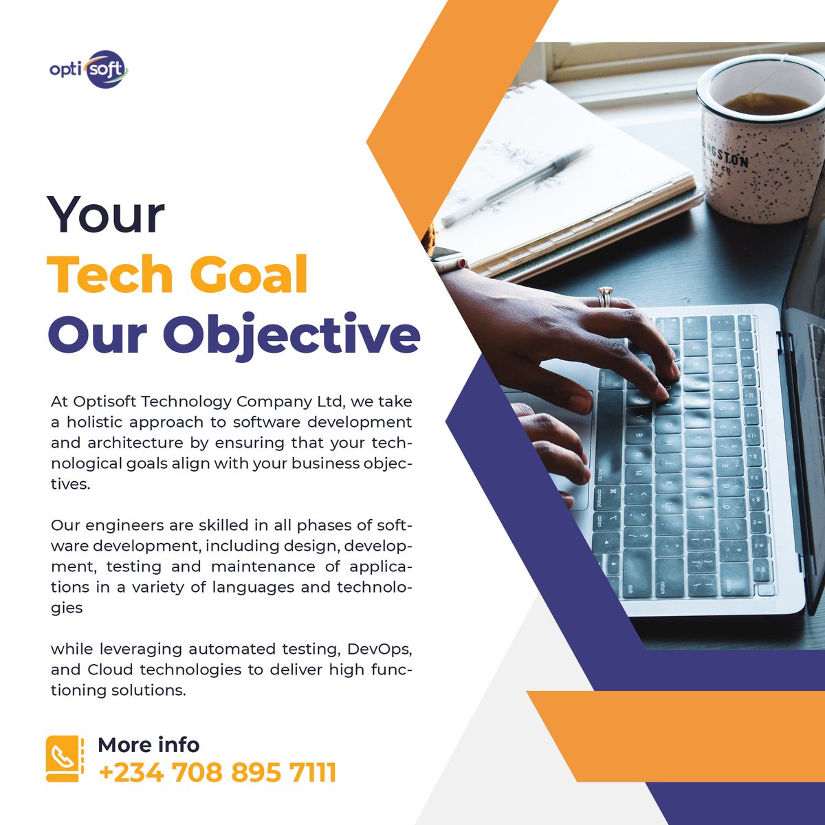 optisoftng's tweet photo. Your #Tech Goal,
Our #Objective!
Experience the #Optisoft touch today!
Send us a message.
Email: info@optisoft.ng
Hotline / Whatsapp: +2347088957111
#softwaredevelopment #websitedevelopment #softwaredevelopmentcompany #softwaresolutions #softwaredevelopmentservices https://t.co/bw8fcMbKnG