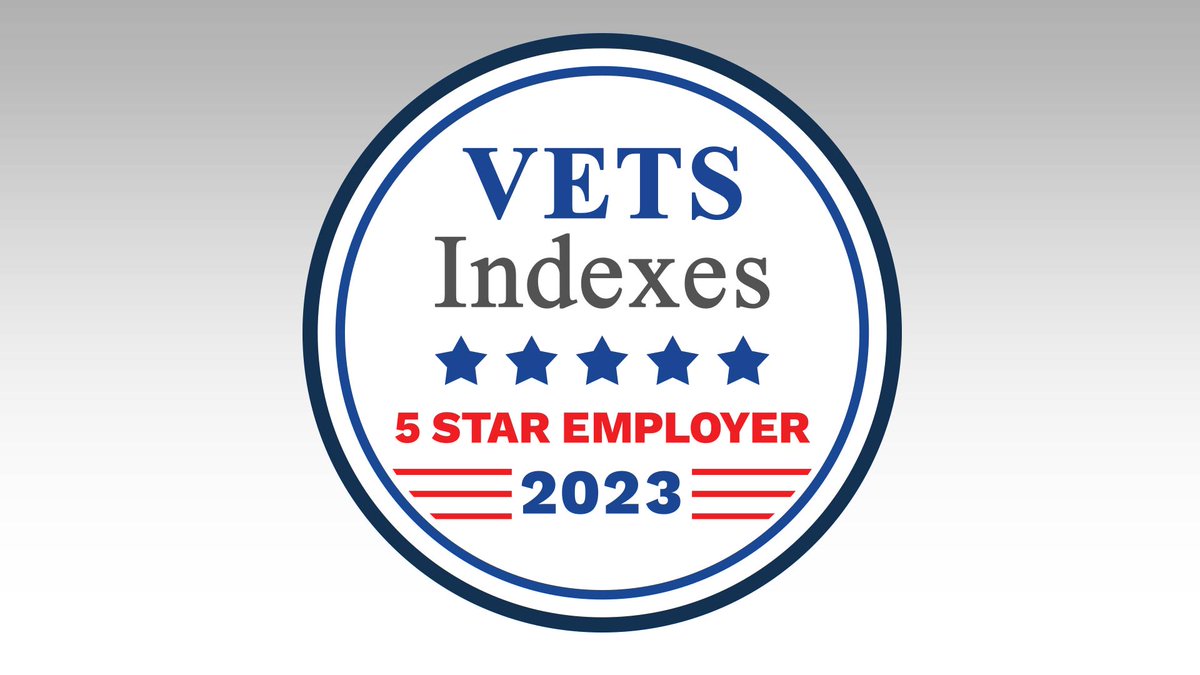 We are thrilled to announce our selection as a 2023 5-Star Employer by VETS Index. 

With 20% of our workforce coming from a military background, we are dedicated to supporting veterans and their families. ms.spr.ly/6017gkg1l

#DefiningPossible