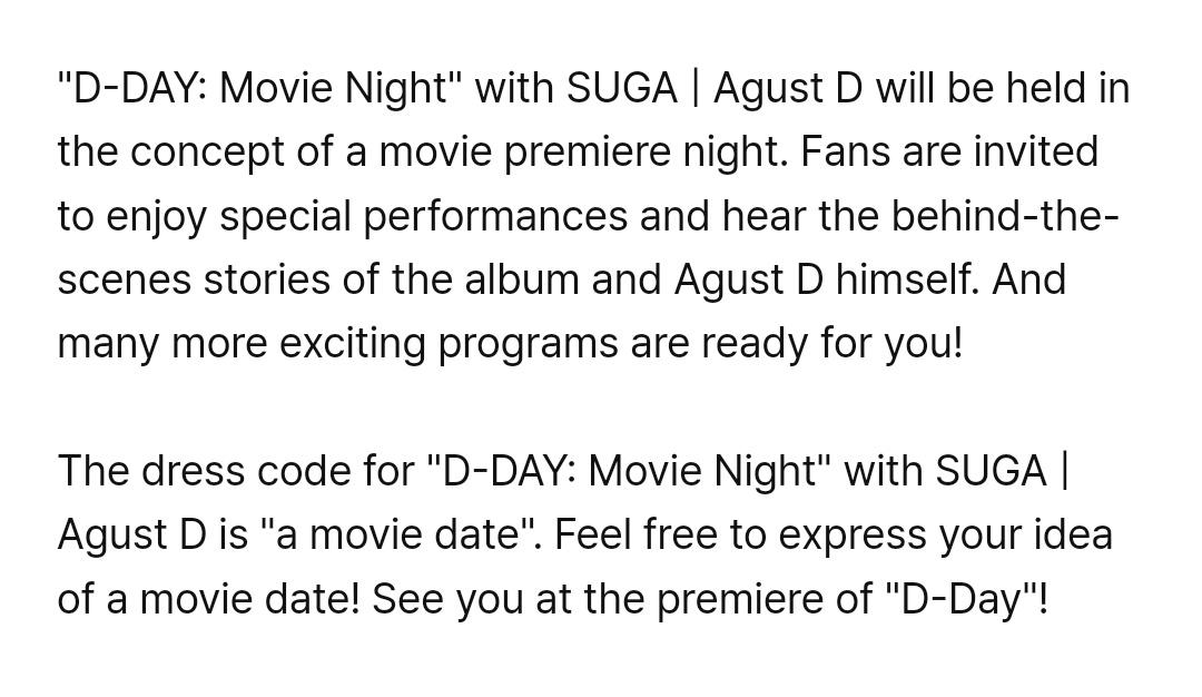 sugatradamus's tweet photo. incase you feel sad, remember that tomorrow yoongi will have a movie date night with 350 armys https://t.co/LFniPcZGgM