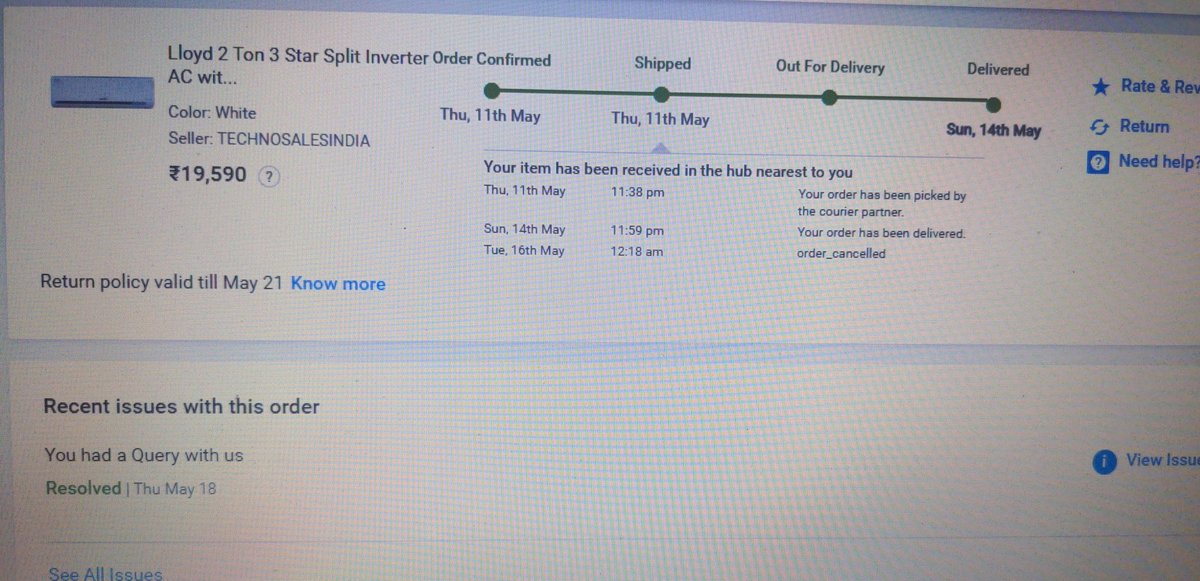 fantasydeals's tweet photo. @Shudhanshu0701 @flipkartsupport Same happened with me seller and Flipkart cheated me product not delivered but they marked delivered in back date while I had cancel product on 15th night . They show delivered without tracking I'd. Already complaint then Flipkart mark resolved without solving issue https://t.co/Cetx1ZIL1g