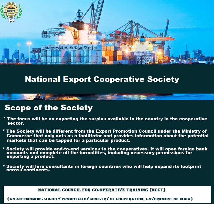 What is the scope of cooperative society?
#NCCT #सहकारसेसमृद्धि #SahkarSeSamriddhi #सहकारिता_मंत्रालय #minofcooperatn #AmitShah #narendramodi #export #society