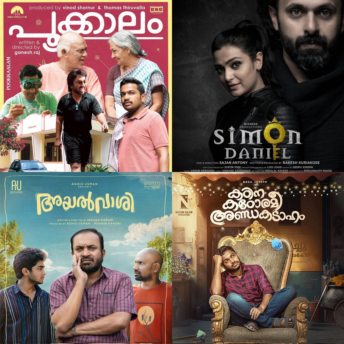Southwoodoffl's tweet photo. Streaming Now..
#KadinaKadorameeAndakadaham - Sony Live
#Ayalvaashi - Netflix
#Pookkalam - Hotstar
#SimonDaniel - Saina Play https://t.co/bX9m0aw0D0