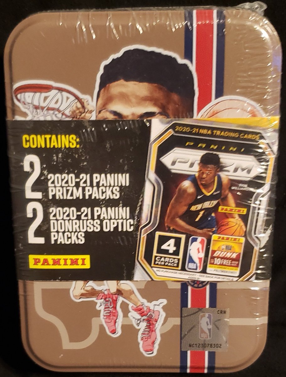 #TBBin23 Day 139 of 365 Giveaways is a 2020-21 #Panini #Basketball #Tin

1. Follow @3bangerbreaks
2. Retweet
3. Like

#thehobby  #Giveaways #SharingIsCaring #TBBDraft #NBAPlayoffs2023 #Zion #dunk #packs #NewOrleansPelicans #Pelicans #Prizm #Donruss #Optic #NBA  #basketballcards