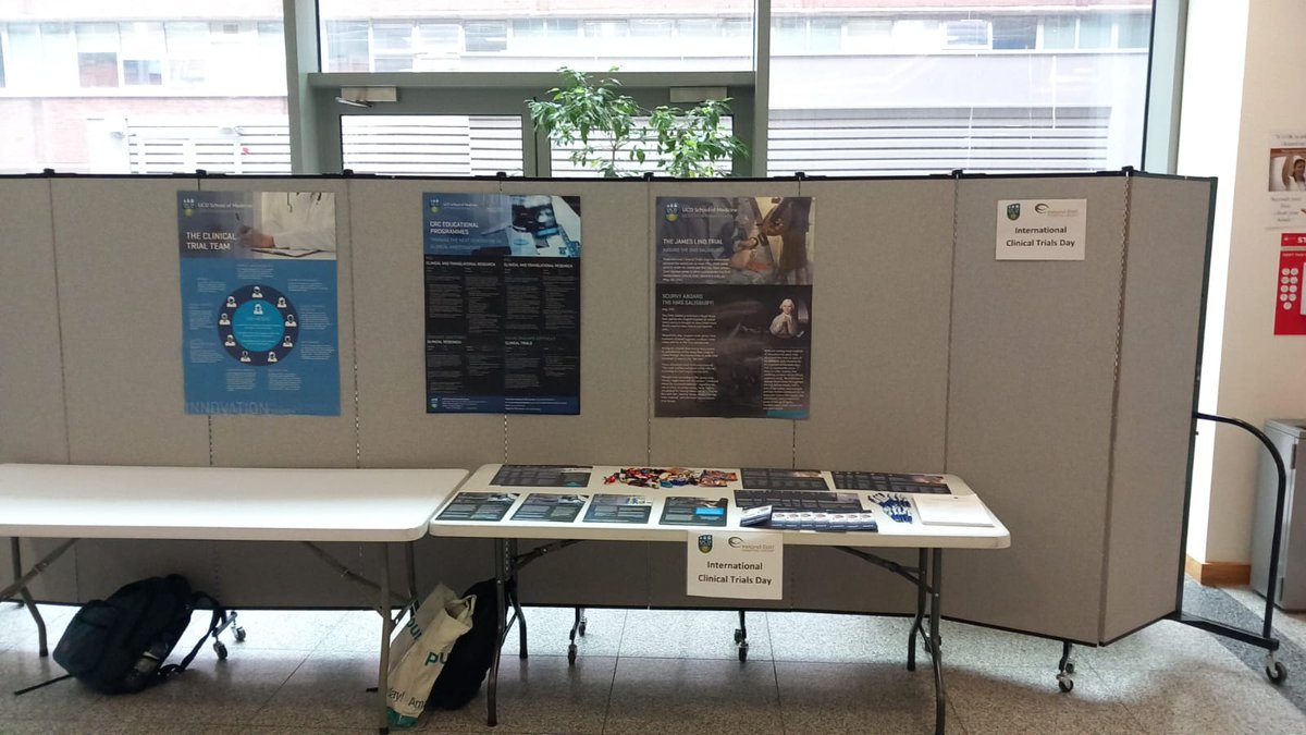 UCDClinRes's tweet photo. Visit the UCD CRC stand in The Mater (Whitty Building) to learn all about clinical trials and chat to our expert trial team! #ICTD23 #MMUH #UCDCRC #InternationalClinicalTrialsDay https://t.co/P0etVJDSQ6