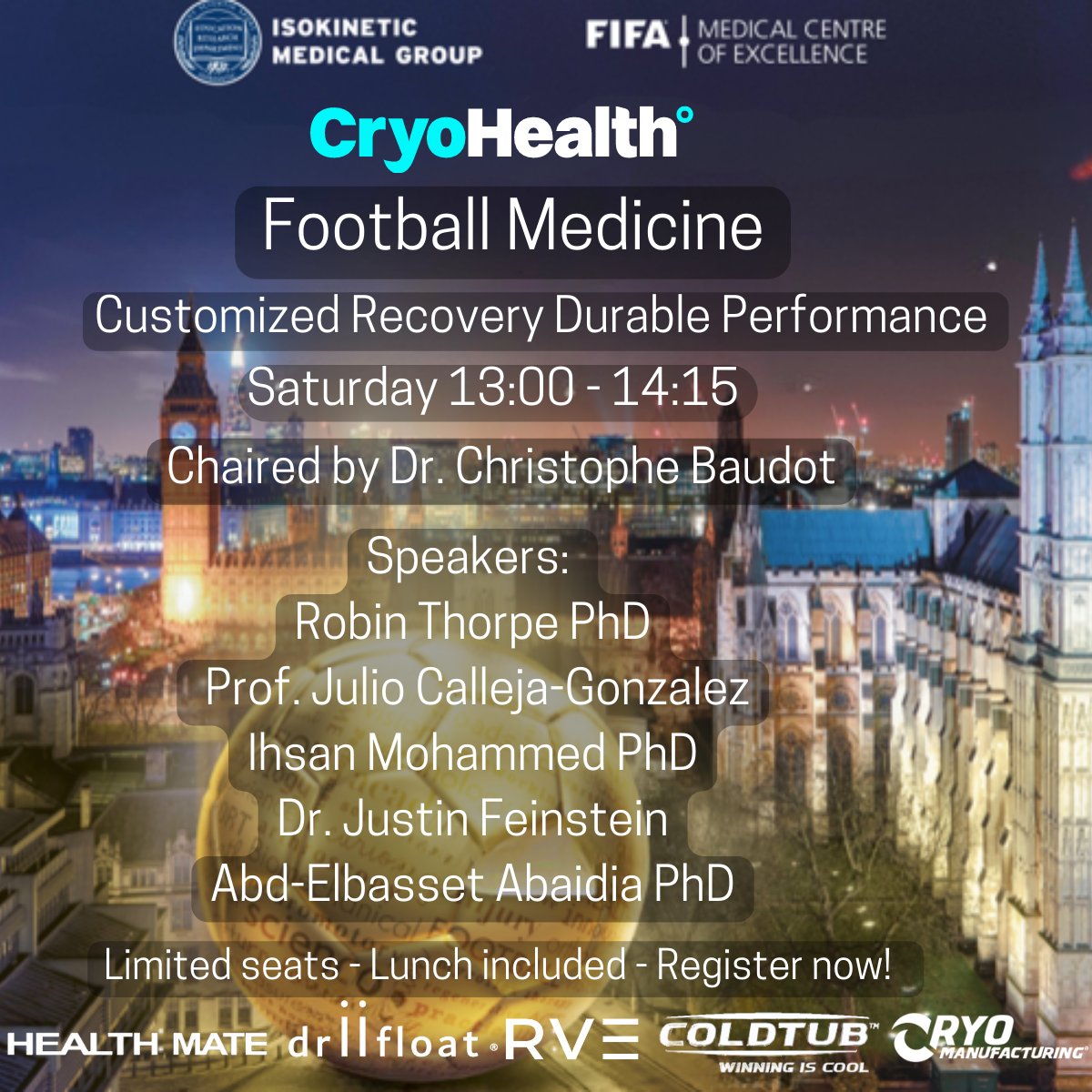 Looking forward to speak about the link between science and practice for recovery strategies <a href="/footballmed/">Isokinetic Conference</a>