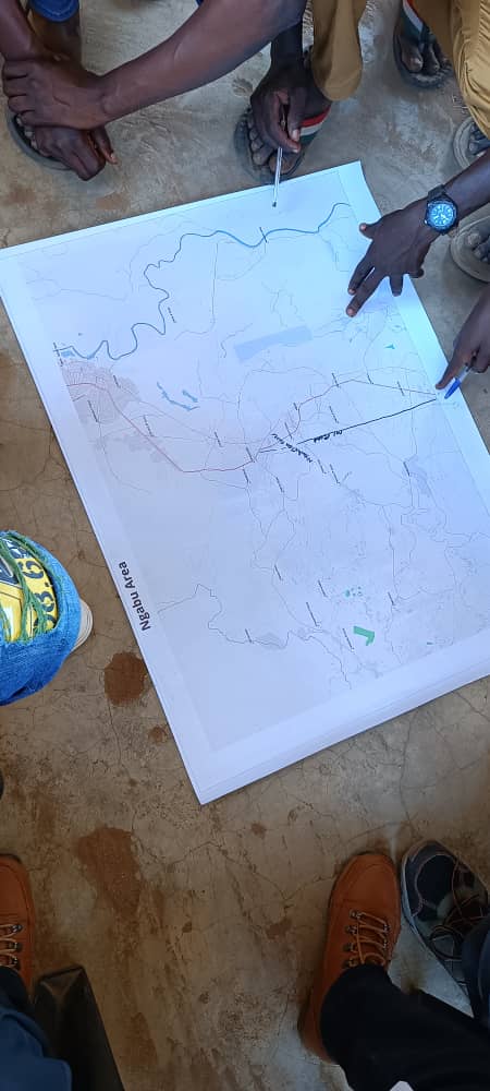 Participatory mapping in progress.We are in Nsanje and local Community members are helping us understand patterns associated with past flooding events. Data generated will help to enrich flood extent maps that we previously generated using satellite imagery. #Openmappinggrants