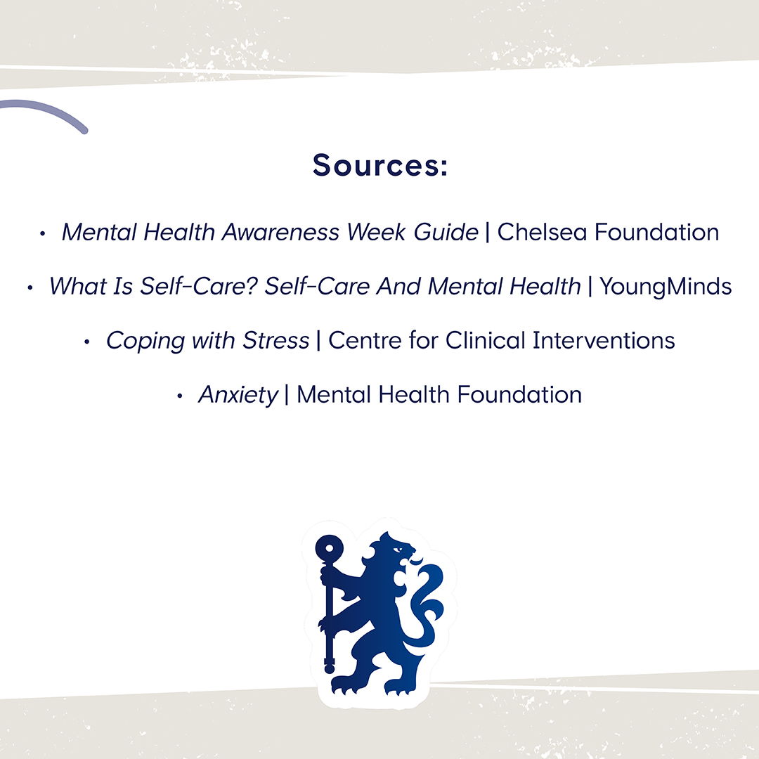 ChelseaFC's tweet photo. If we learn about anxiety we can manage it, support is out there. 💪

To wrap up this year's #MentalHealthAwarenessWeek, we've put together some resources for coping with stress and anxiety. 💙