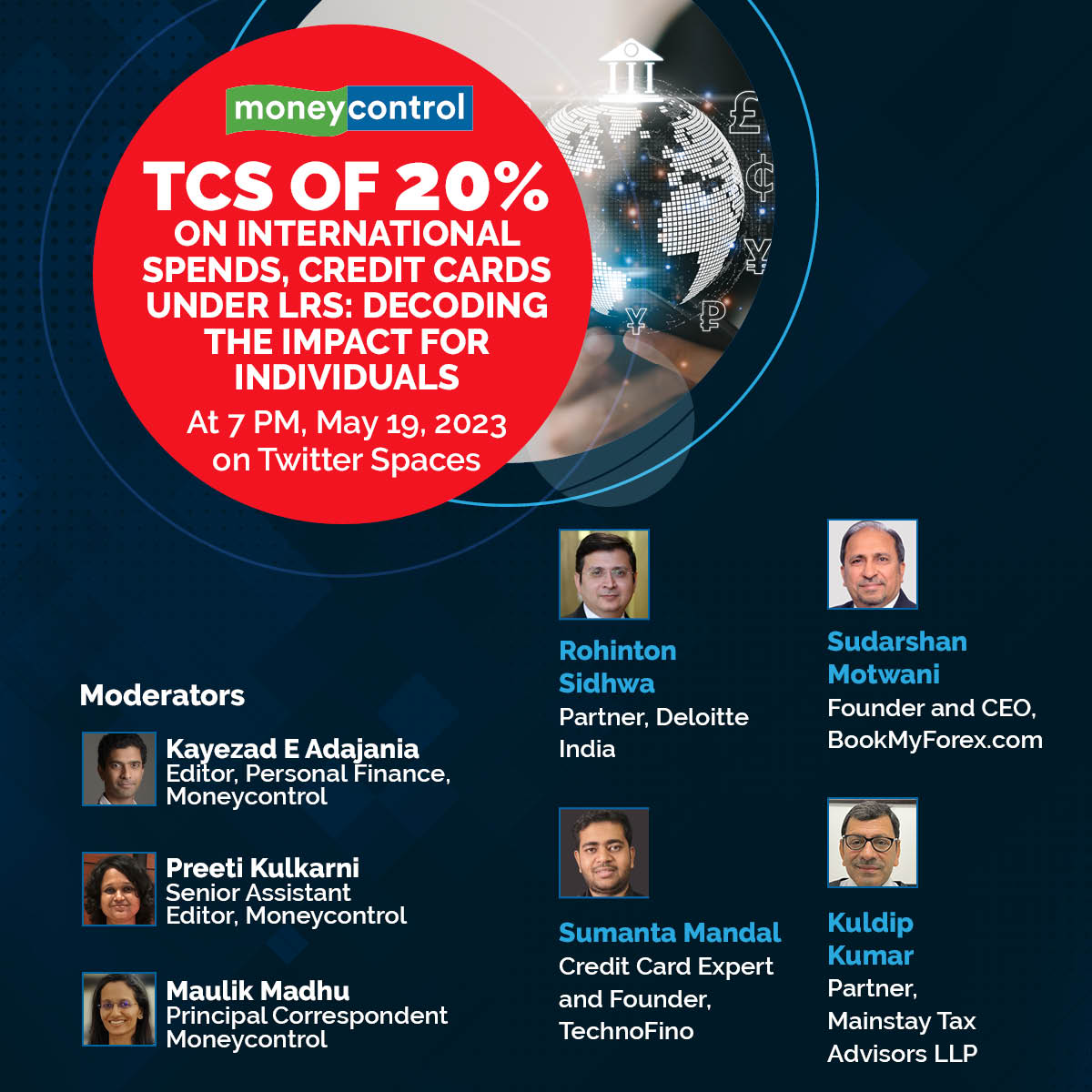 moneycontrolcom's tweet photo. ๐ฅ #TwitterSpacesAlert ๐ข
Join our #TwitterSpaces as we decode the impact of 20% TCS on international spending, and #CreditCards under LRS.
Get expert insights and find out how this will affect you ๐ง
Tune in at 7pm ๐
https://t.co/TvRSvhad8L
@kayezad @Preeti__Kul @maulik_madhu @rjsidhwa @karna_ocw | #TCS20