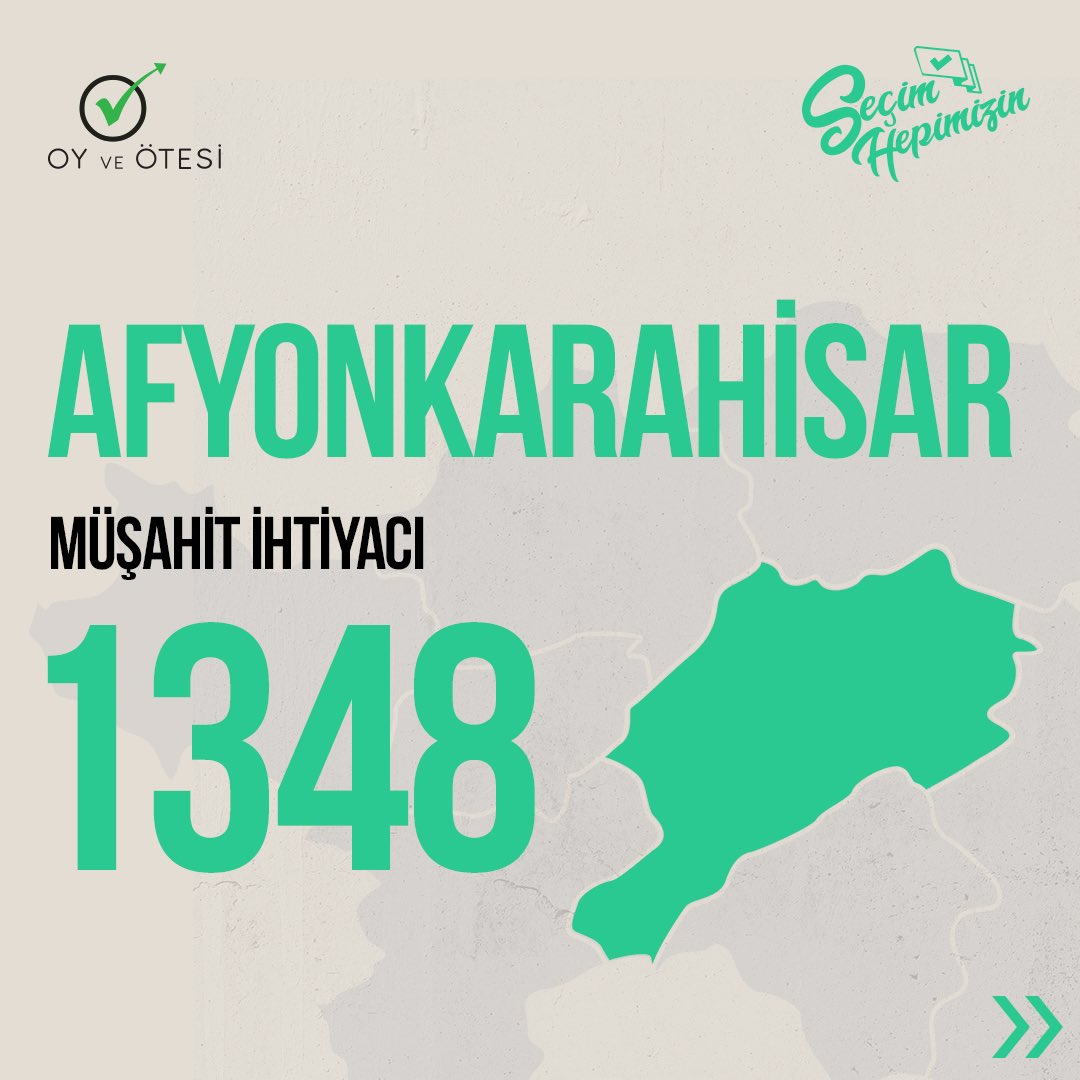 OyveOtesi's tweet image. Duyduk duymadık demeyin, koşun 🤓 hangi ilde kaç müşahite ihtiyacımız var, paylaşıyoruuz👇

#SeçimHepimizin #OyveÖtesi #DemokrasidenTarafız #SeçimVarsaBizdeVarız