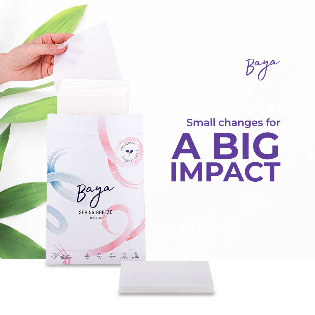 BayaLifeUAE's tweet image. Experience the power of simplicity with Baya Laundry Sheets! 🌟 One sheet, endless freshness. Discover the magic at baya.life and transform your laundry game. 🧺💫 #EffortlessCleaning #BayaLife