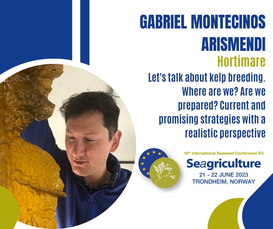 Gabriel Montecinos Arismendi, a Research Specialist from <a href="/Hortimare/">Hortimare</a>, is going to speak in Session 3 on #seaweed breeding and hatchery aspects within the program of #SEAGRI23EU.

Read the full interview at seagriculture.eu/gabriel-montec…

#development #research #interview #kelp #dlg