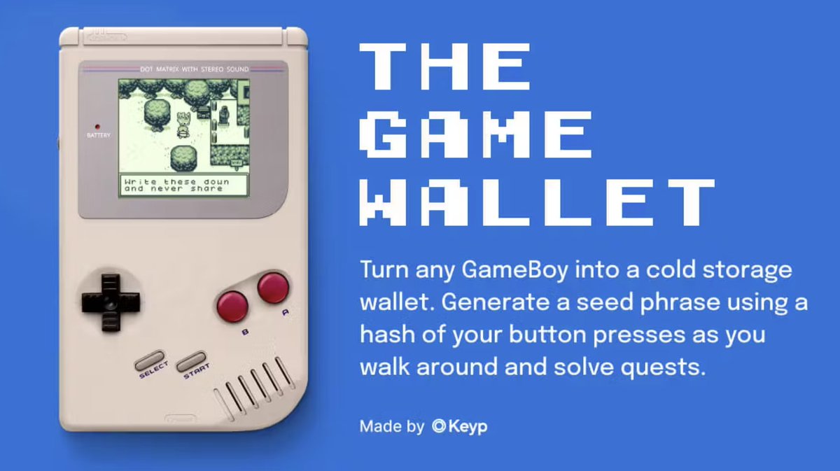 ProductHunt's tweet photo. Looking for a new crypto wallet? Why not use a Gameboy? https://t.co/JTAvgFn9az