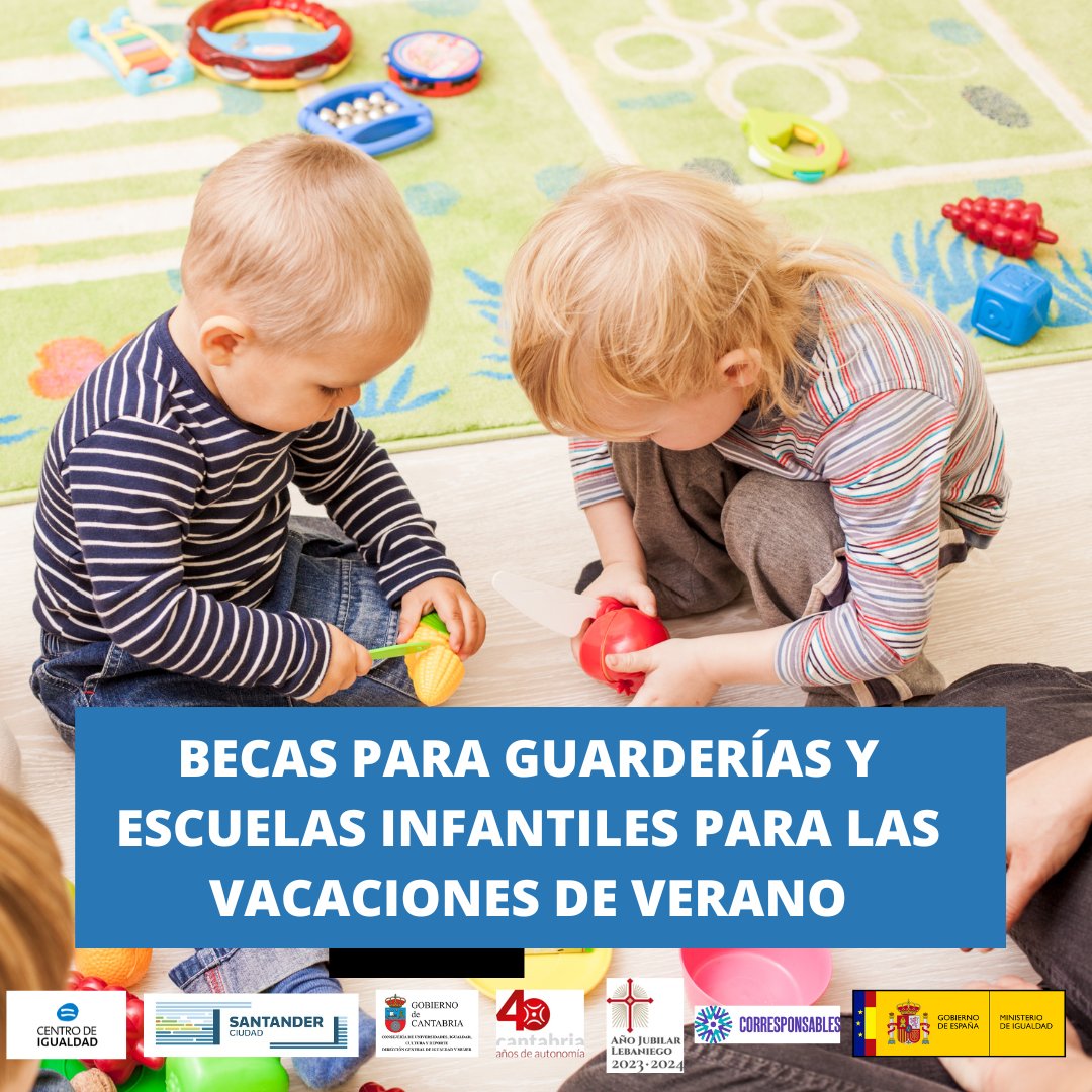 ¿Necesitas una #guardería o una #escuelainfantil para tus hijos 👶👧🧒 estas vacaciones? Ya está abierto el plazo de inscripción para las #becas para guarderías y escuelas infantiles 🎒 de Santander, para el período de vacaciones de #Verano. 
Info ➡ ow.ly/iE9P50OrSxV