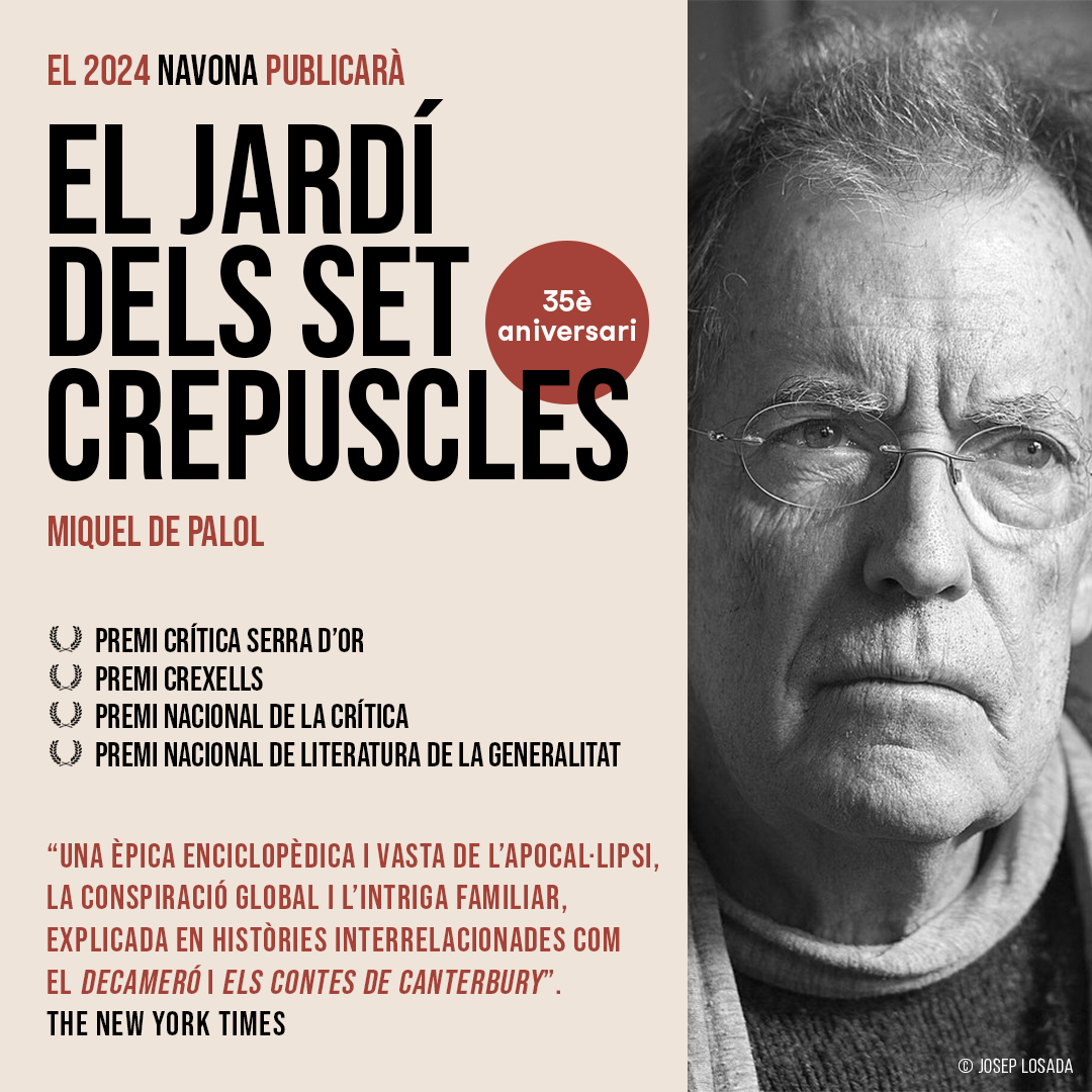 🔥📢👏 Coincidint amb el 35è aniversari de la primera edició, anunciem que el 2024 publicarem «El Jardí dels Set Crepuscles», la gran novel·la de <a href="/miqueldepalol/">Miquel de Palol</a> que aquesta setmana The New York Times ha comparat amb obres com el «Decameró» i «Les contes de Canterbury».