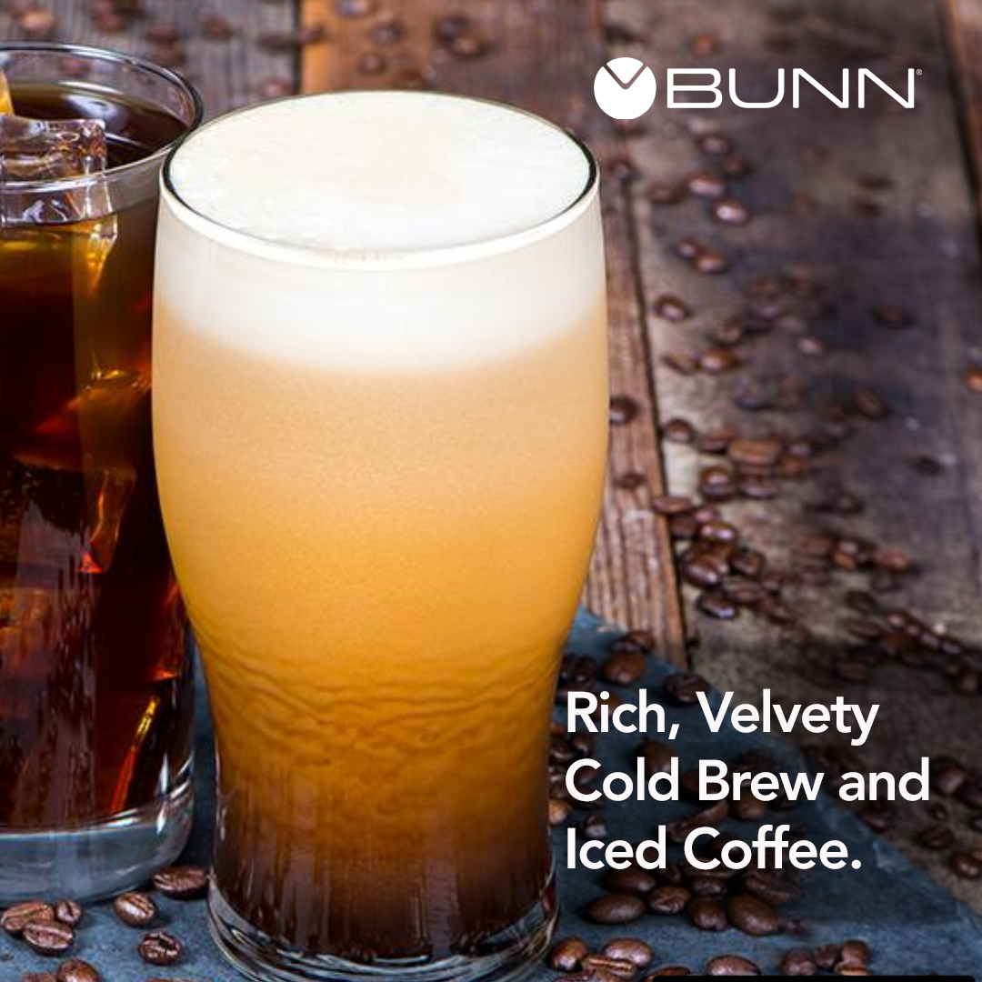 BUNN's tweet photo. Rich, velvety cold brew and iced coffee beverages without the need for milk or cream are possible with Nitron® Cold Draft dispenser. Make your way to the BUNN Booth# (1031) at #2023RestaurantShow & learn more here >> https://t.co/3JDX0zmxs3 #colddraft #bunncommercial https://t.co/rucPJIMRcA