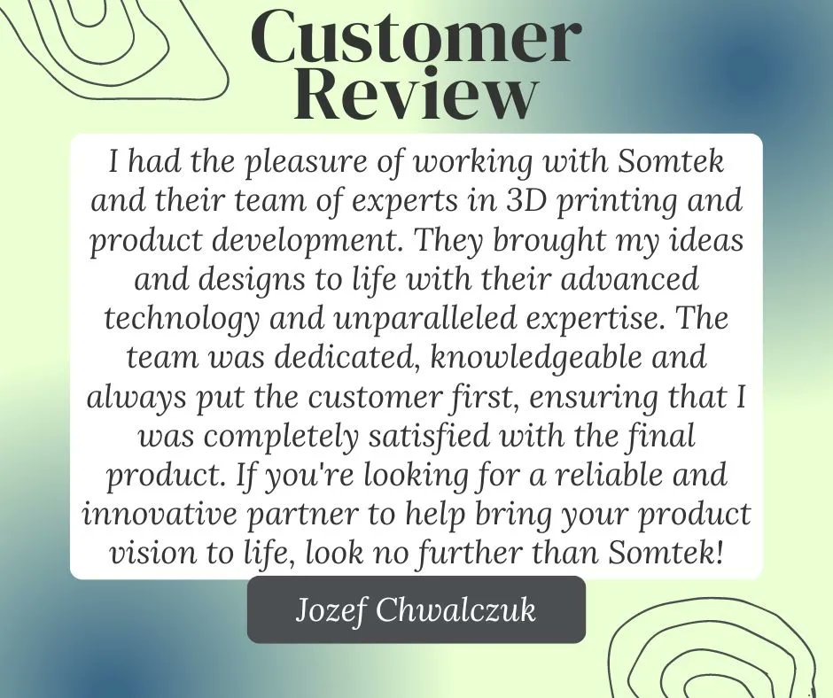 somtek3d's tweet photo. It is always fantastic to get feedback from our clients!  
We had the pleasure of working with Jozef Chwalczuk, an engineer at Antech, on a project that utilized our 3D printing and product development expertise.  #Somtek #3DPrinting #3DDesign #3DPrintingIreland #testimonial https://t.co/94sExzUHJO