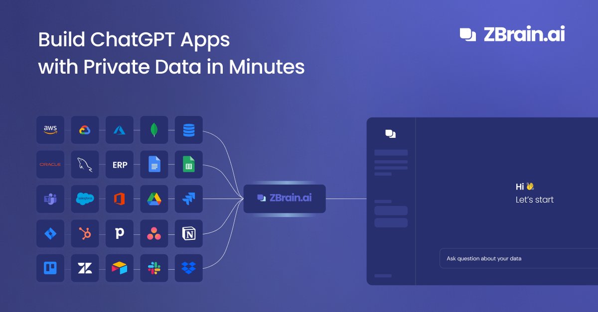 ZBrainAI's tweet photo. We are thrilled to introduce you to ZBrain, a Generative AI platform that allows you to create ChatGPT-like interfaces using your private data on your preferred Large Language Models, such as GPT-4, FLAN, and GPT-NeoX.
Discover more: https://t.co/5Hv9bf1sGd
#AI #ZBrain https://t.co/PhUJoAz39K