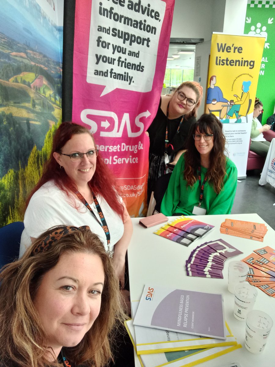 SDASdigital's tweet photo. Set up and ready for a busy day (yesterday!) @hinkleypointc for #healthawarenessweek
Lovely to also meet @MindinSomerset @SomersetLib @diversity_voice all working towards and supporting better mental health. https://t.co/8gIiwGTeah