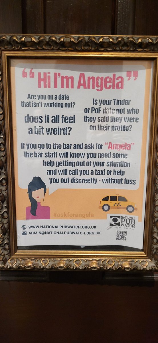 PaulaWright's tweet photo. Seen in a London pub female toilets. Hopefully the manager isn't called Angela. #Internetdating #London https://t.co/n39f7PUXvd