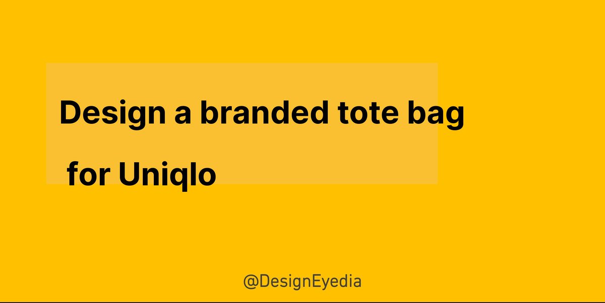 DesignEyedia's tweet photo. Design a branded tote bag  for Uniqlo #design #ideas #designeyedia https://t.co/goU1ghN9LQ