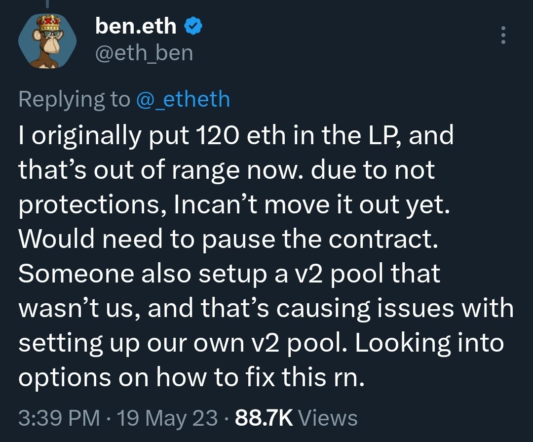 Raised $7M for a token at a $500M  valuation but can't be bothered to learn how Uniswap works