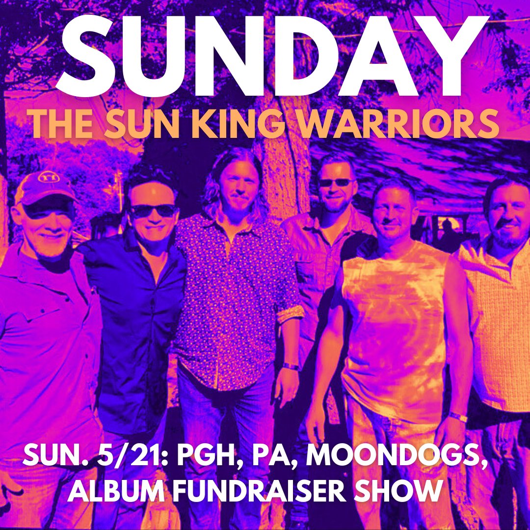 🎸Be an important part of bringing our new album to life. The Sun King Warriors Album Fundraiser 
Sunday, 5.21.23 <a href="/moondogspub/">Moondog's</a> 12:30 PM-3 PM
🎟jimdonovantrainings.com/sun-king-warri…

#PittsburghMusic #LiveMusicPGH #SupportLocalMusicPGH