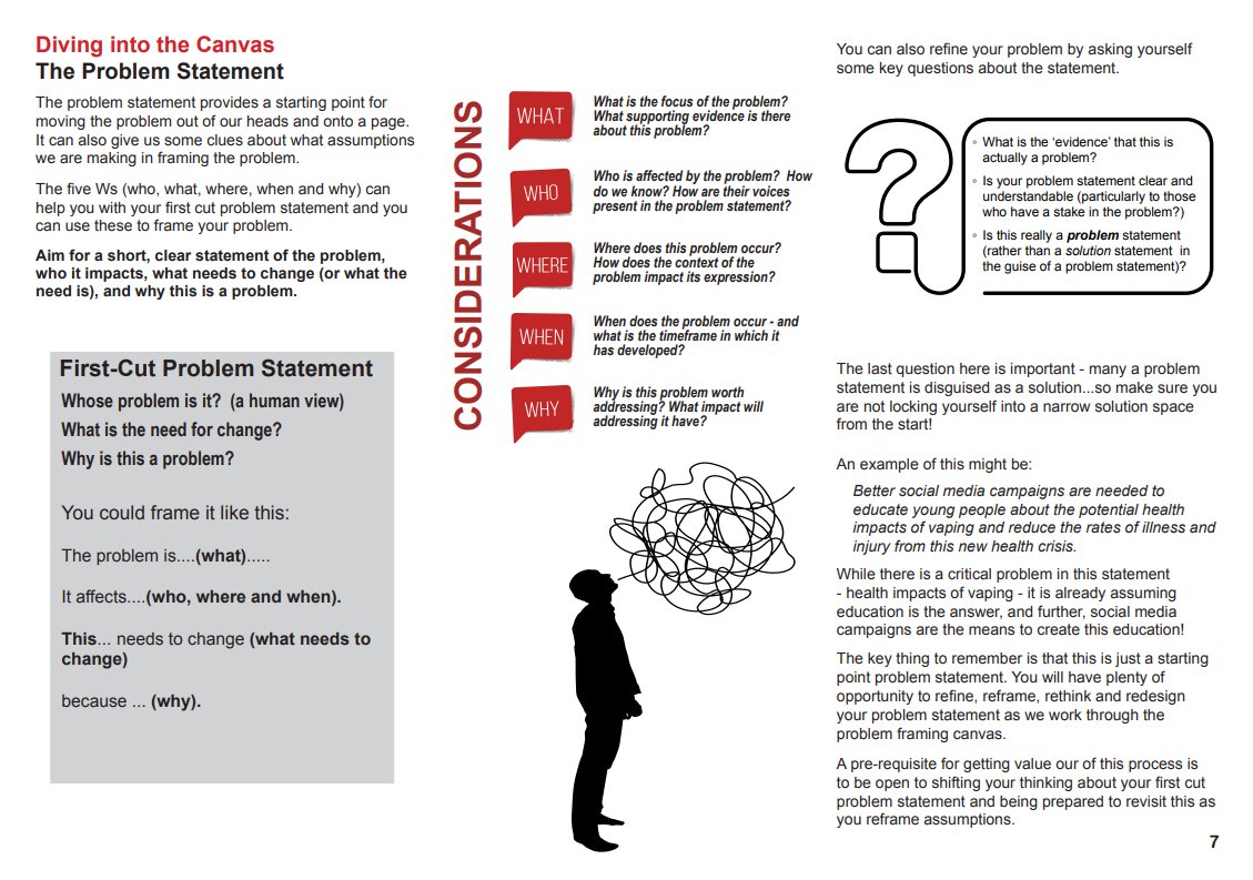 HelenBevan's tweet image. We spend a lot of time trying to solve problems, when we don't really understand the nature of the problem in the first place. As a result, we may implement solutions that fail because they don't address the underlying issues. So this resource "The Problem Framing Canvas" from…