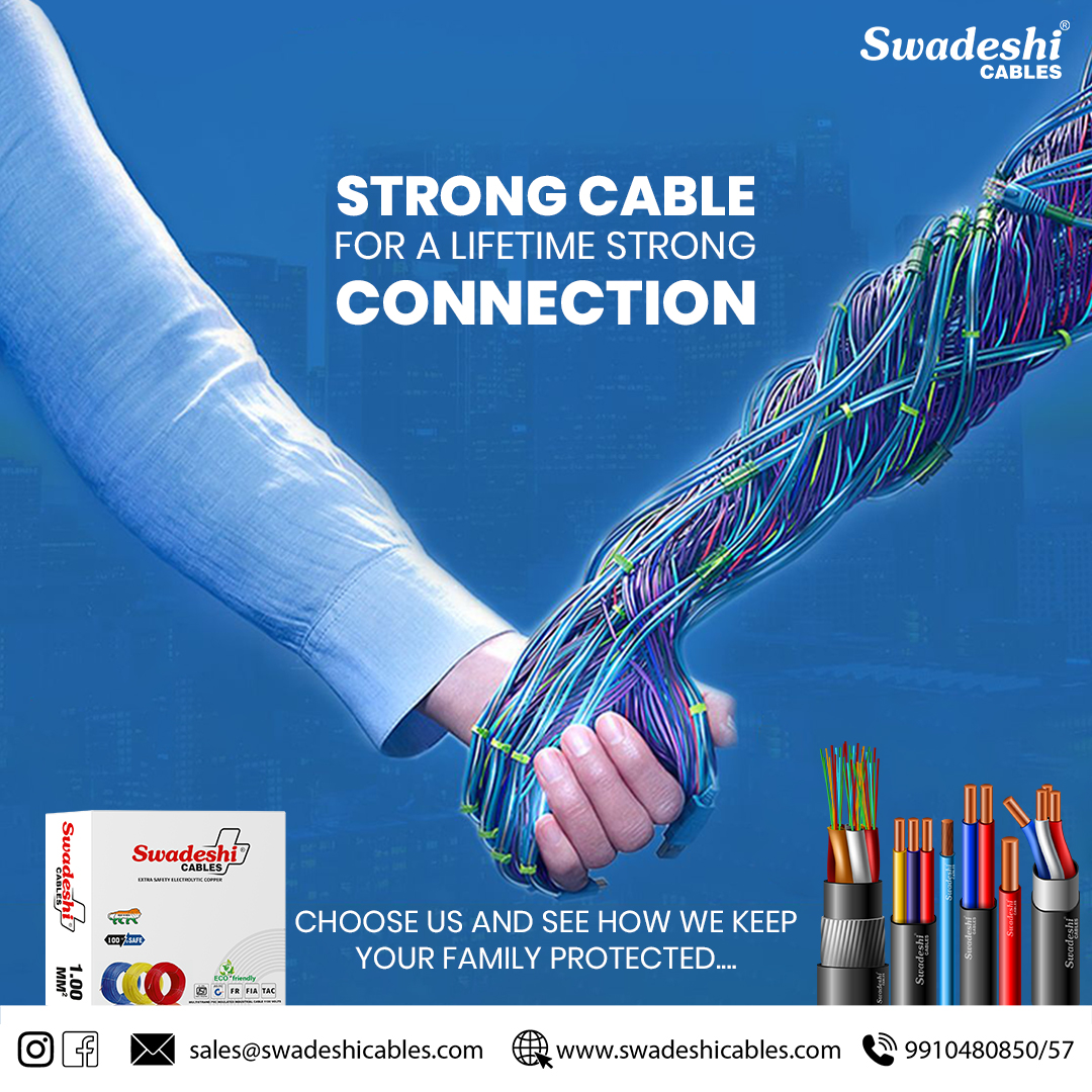 Swadeshi_Cables's tweet image. Introducing #SwadeshiWires: Unbreakable connections that last a lifetime

#StrongCables #LifetimeConnections #Strong #Durable #Unbreakable #Connections #LifeTime