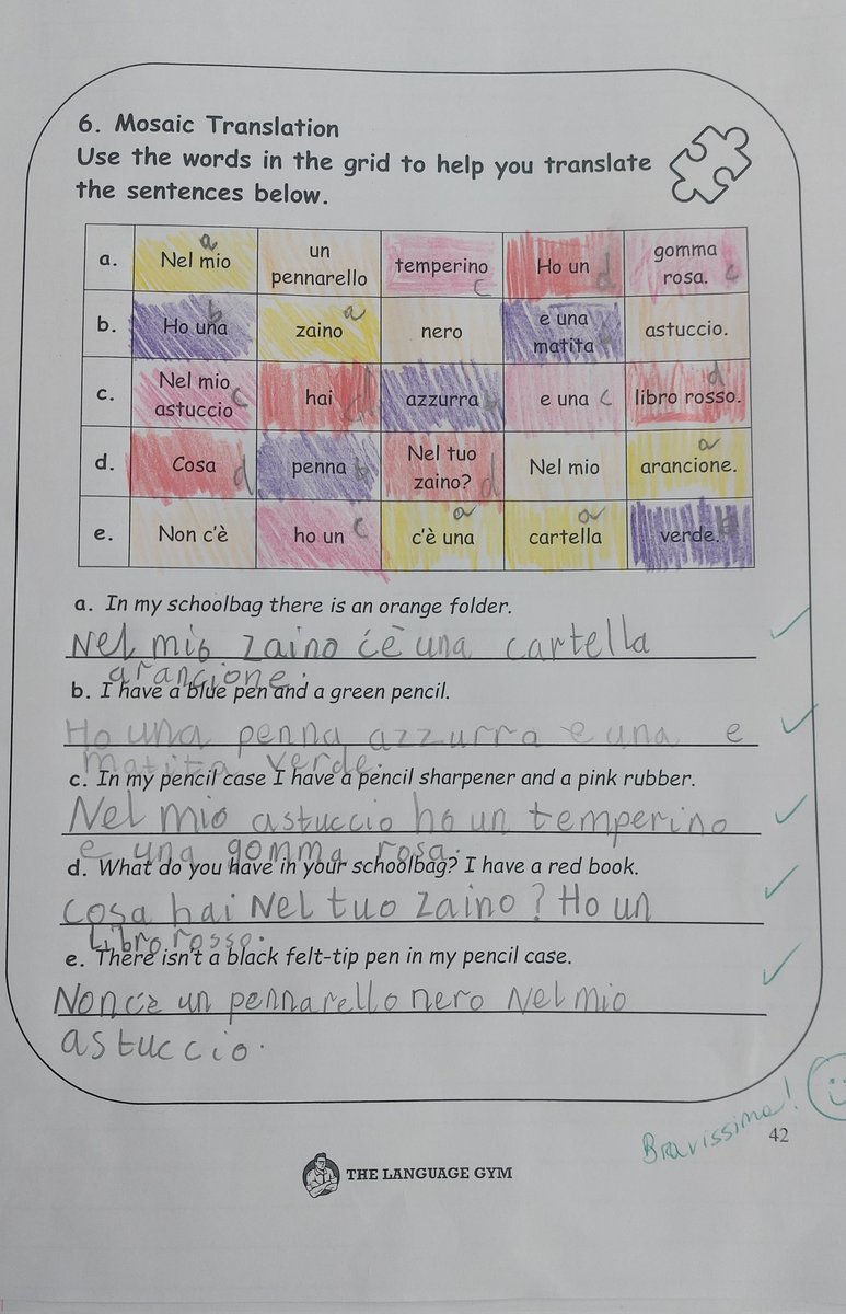 #Primary 3 Y2 enjoyed trying some reading tasks from the #italian #sentencebuilders book 📖  this week 👍#EPI #PEPI @gianfrancocont9 @cmoretti_MFL @StefPianigiani @MrVinalesMFL @francesca_mfl #mfltwitterati