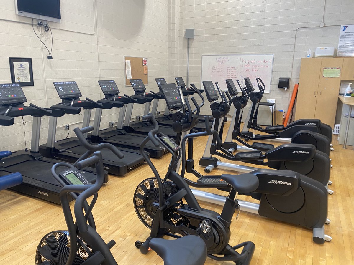 Foxboro High School new Cardio area features 6 treadmills, 4 Ellipticals and two bikes! Thanks to all who helped make this a reality!
